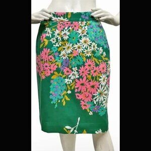 Anthropologie Odille Cotton Floral Pencil Skirt